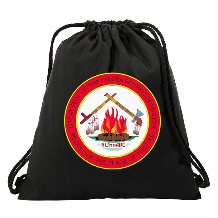 Seal Of Citizen Potawatomi Nation Indian Reservation Drawstring Bag