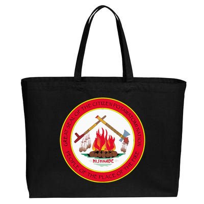 Seal Of Citizen Potawatomi Nation Indian Reservation Cotton Canvas Jumbo Tote