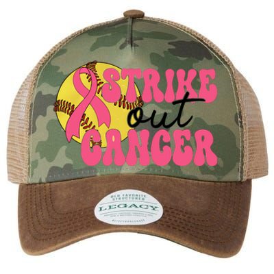 Strike Out Cancer Softball Breast Cancer Awareness Legacy Tie Dye Trucker Hat