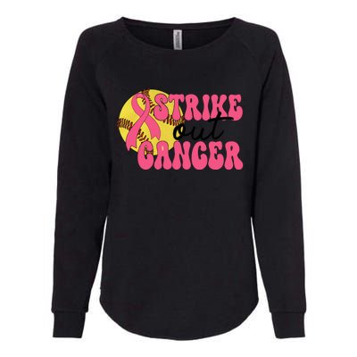 Strike Out Cancer Softball Breast Cancer Awareness Womens California Wash Sweatshirt