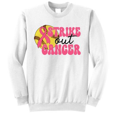 Strike Out Cancer Softball Breast Cancer Awareness Sweatshirt