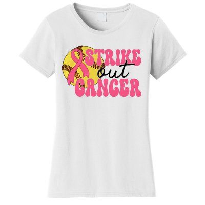 Strike Out Cancer Softball Breast Cancer Awareness Women's T-Shirt