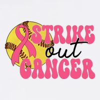 Strike Out Cancer Softball Breast Cancer Awareness Womens T-Shirt