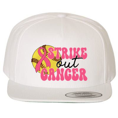 Strike Out Cancer Softball Breast Cancer Awareness Wool Snapback Cap