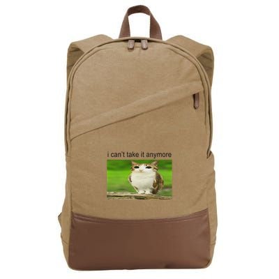 Silly Owl Cat Meme I CanT Take It Anymore Cotton Canvas Backpack