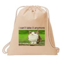 Silly Owl Cat Meme I CanT Take It Anymore Drawstring Bag