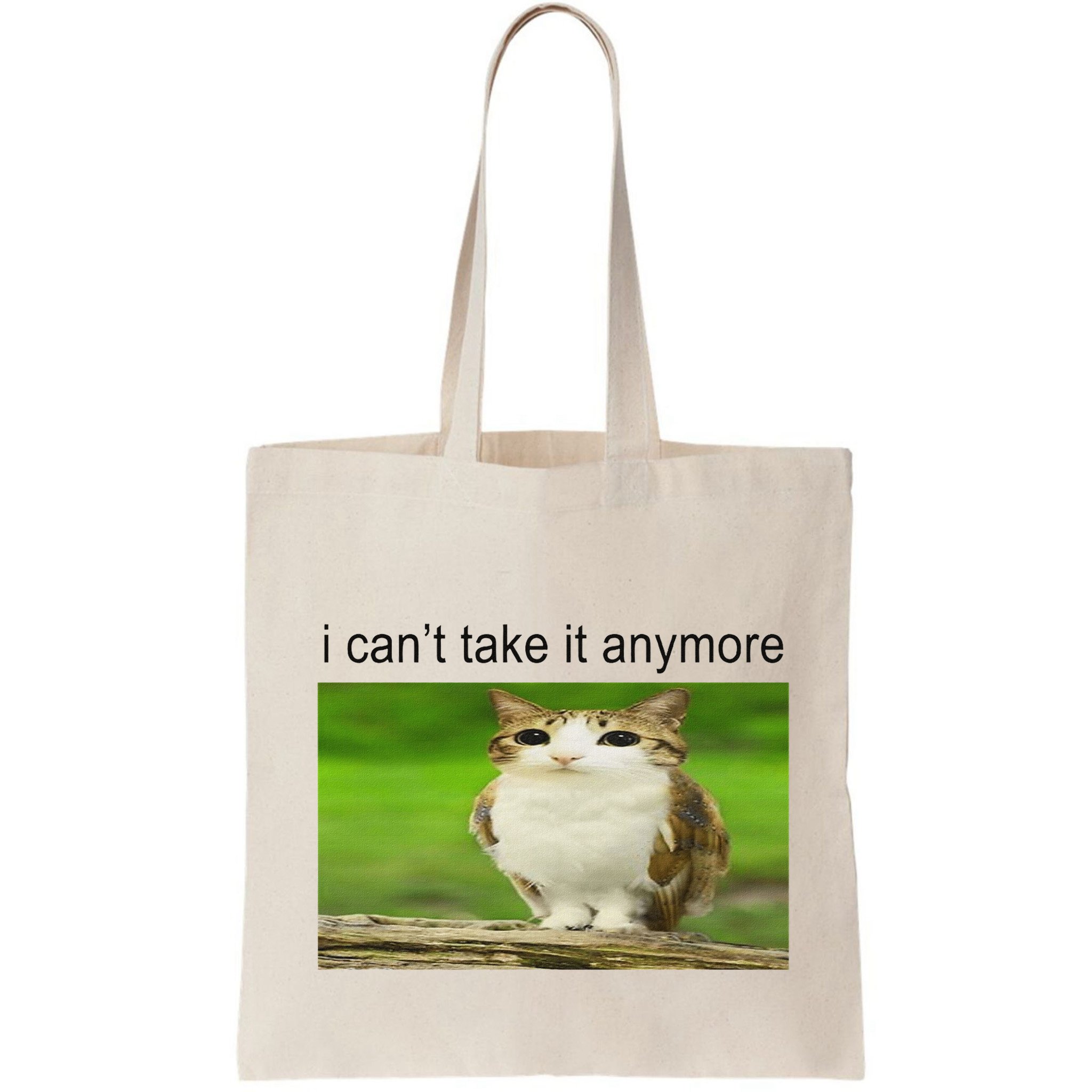 Silly Owl Cat Meme I CanT Take It Anymore Bag