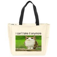Silly Owl Cat Meme I CanT Take It Anymore Zip Tote Bag