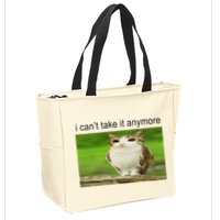 Silly Owl Cat Meme I CanT Take It Anymore Zip Tote Bag