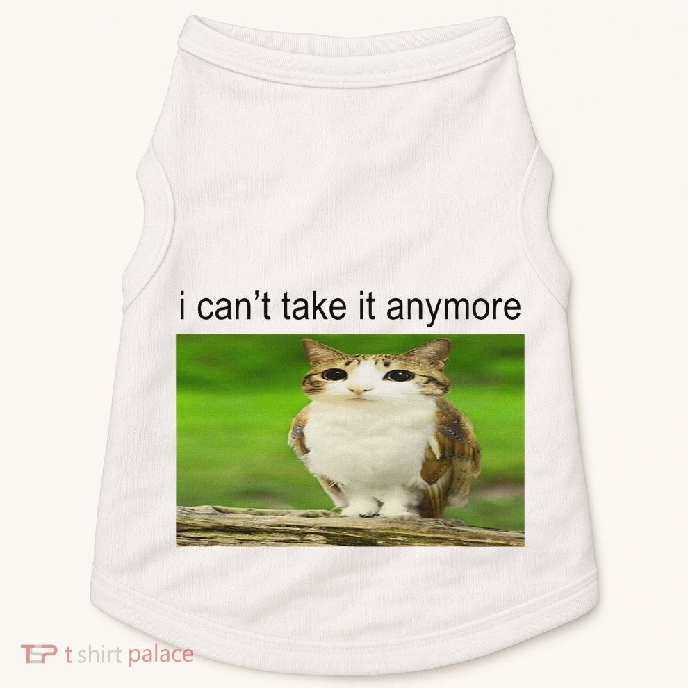Silly Owl Cat Meme I CanT Take It Anymore Doggie Tank