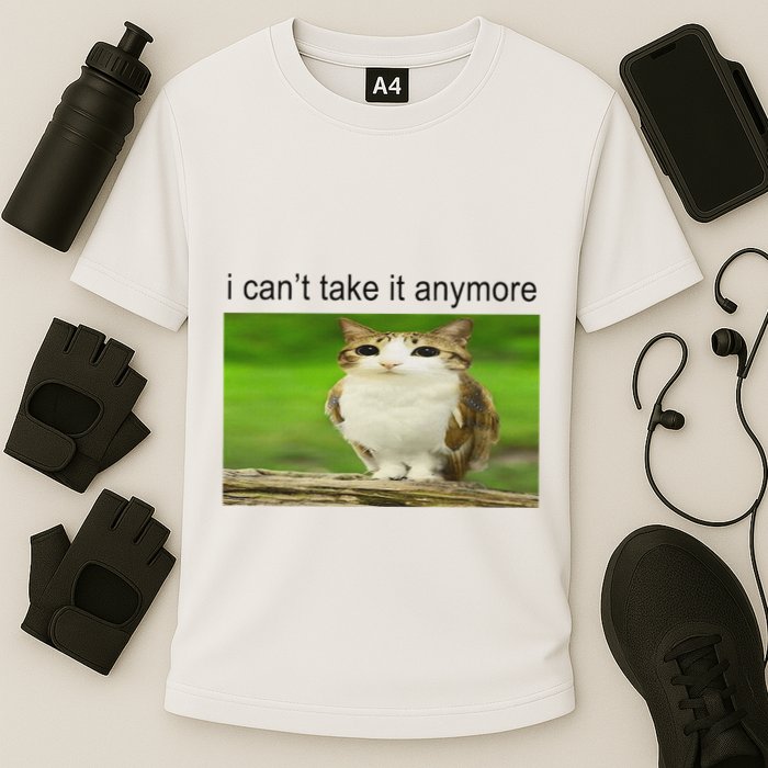 Silly Owl Cat Meme I CanT Take It Anymore Performance Shirt