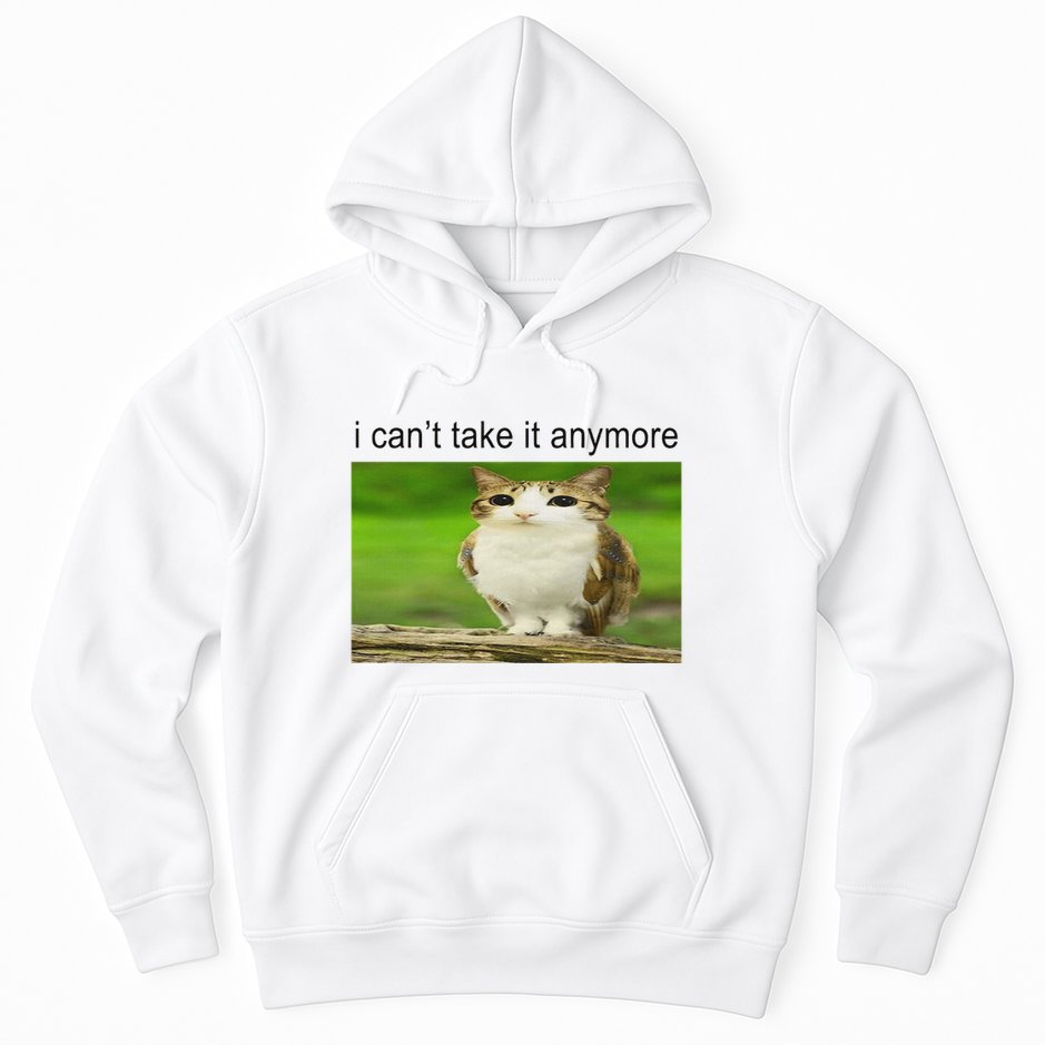 Silly Owl Cat Meme I CanT Take It Anymore Hoodie