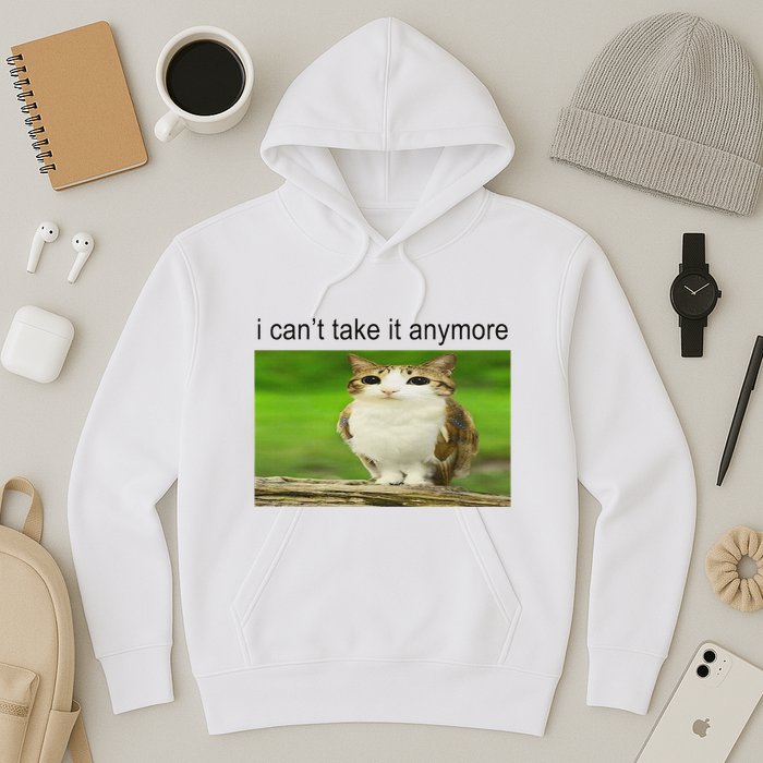 Silly Owl Cat Meme I CanT Take It Anymore Hoodie