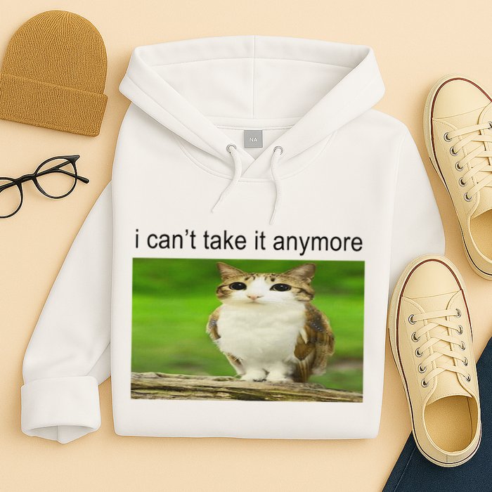 Silly Owl Cat Meme I CanT Take It Anymore Hoodie