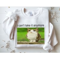 Silly Owl Cat Meme I CanT Take It Anymore Sweatshirt
