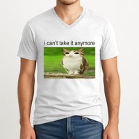 Silly Owl Cat Meme I CanT Take It Anymore V-Neck T-Shirt