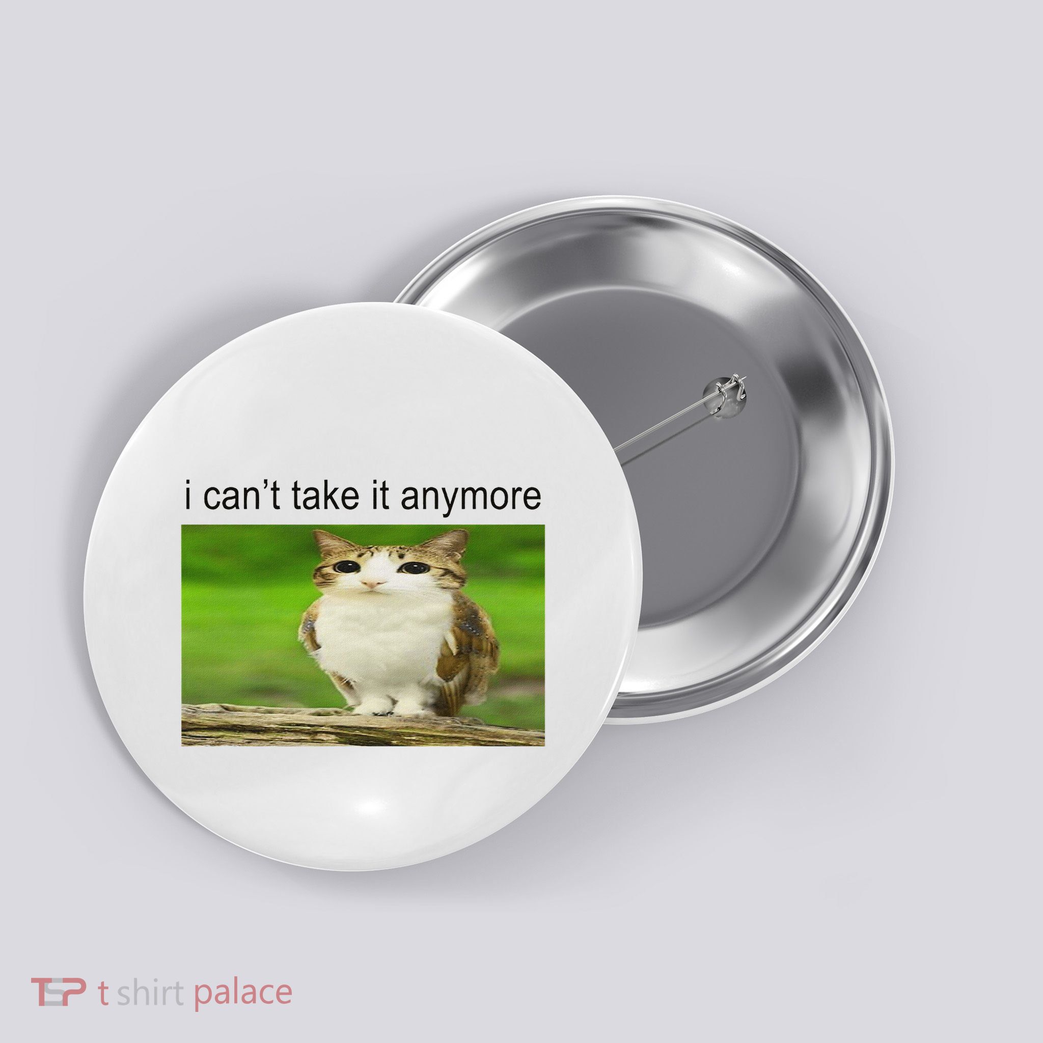 Silly Owl Cat Meme I CanT Take It Anymore Button