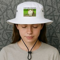 Silly Owl Cat Meme I CanT Take It Anymore Bucket Hat