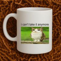 Silly Owl Cat Meme I CanT Take It Anymore Mug