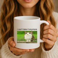 Silly Owl Cat Meme I CanT Take It Anymore Mug