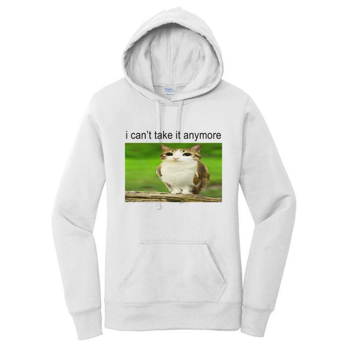 Silly Owl Cat Meme I CanT Take It Anymore Women's Pullover Hoodie