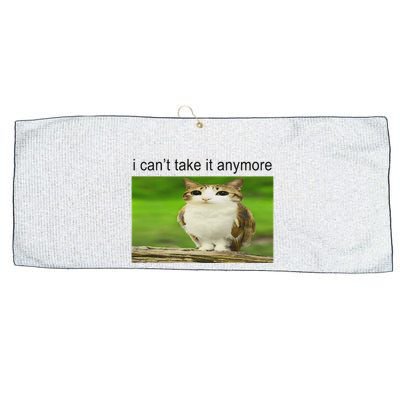 Silly Owl Cat Meme I CanT Take It Anymore Large Microfiber Waffle Golf Towel