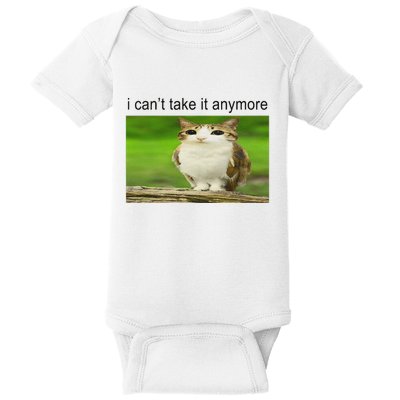Silly Owl Cat Meme I CanT Take It Anymore Baby Bodysuit