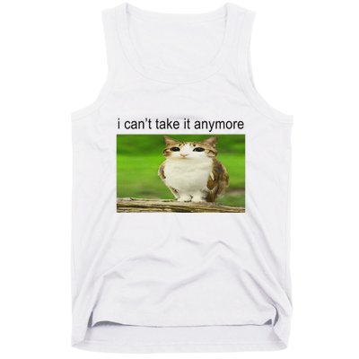 Silly Owl Cat Meme I CanT Take It Anymore Tank Top