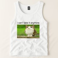Silly Owl Cat Meme I CanT Take It Anymore Tank Top