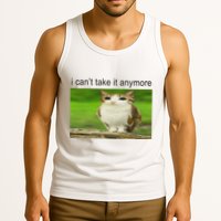 Silly Owl Cat Meme I CanT Take It Anymore Tank Top