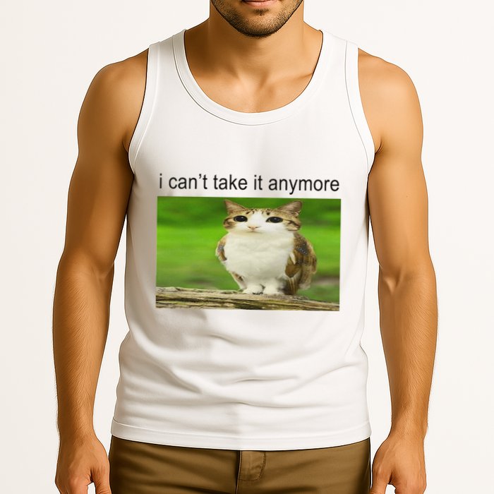 Silly Owl Cat Meme I CanT Take It Anymore Tank Top