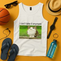 Silly Owl Cat Meme I CanT Take It Anymore Tank Top