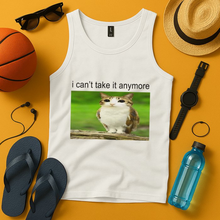 Silly Owl Cat Meme I CanT Take It Anymore Tank Top