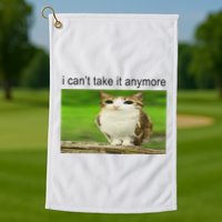 Silly Owl Cat Meme I CanT Take It Anymore Golf Towel