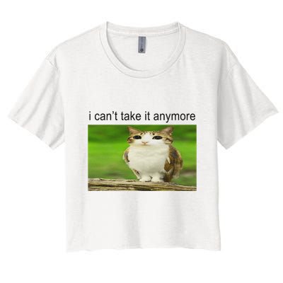 Silly Owl Cat Meme I CanT Take It Anymore Crop Top