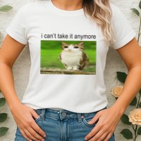 Silly Owl Cat Meme I CanT Take It Anymore Womens T-Shirt
