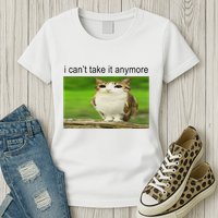 Silly Owl Cat Meme I CanT Take It Anymore Womens T-Shirt