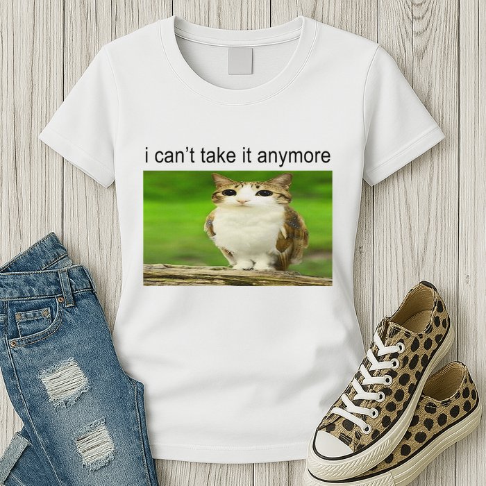 Silly Owl Cat Meme I CanT Take It Anymore Womens T-Shirt
