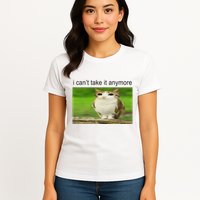 Silly Owl Cat Meme I CanT Take It Anymore Womens T-Shirt