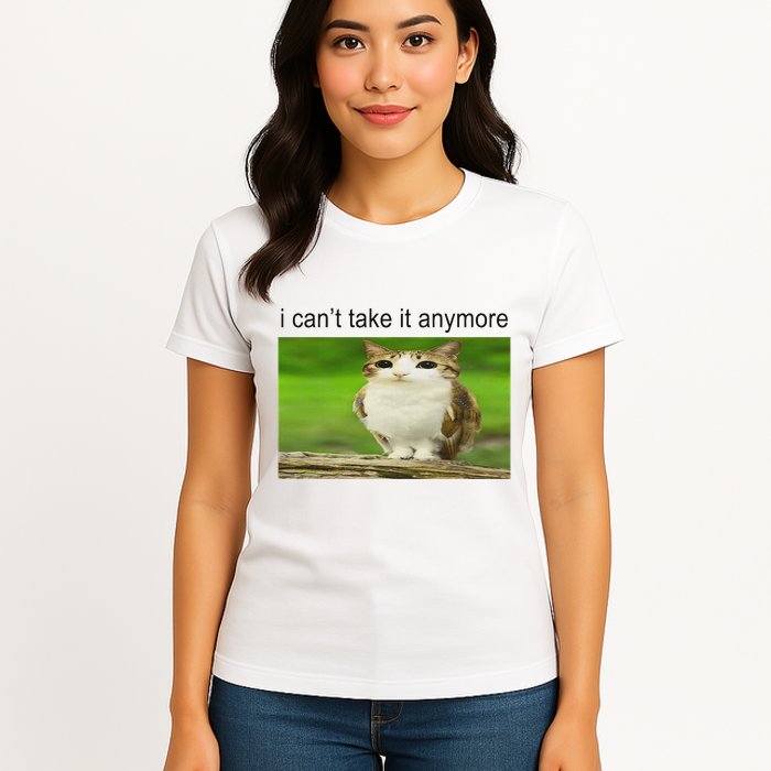 Silly Owl Cat Meme I CanT Take It Anymore Womens T-Shirt