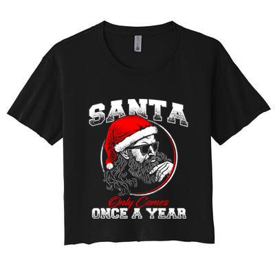 Santa Ony Comes Once A Year Naughty Santa Claus Dirty Joke Gift Crop Top