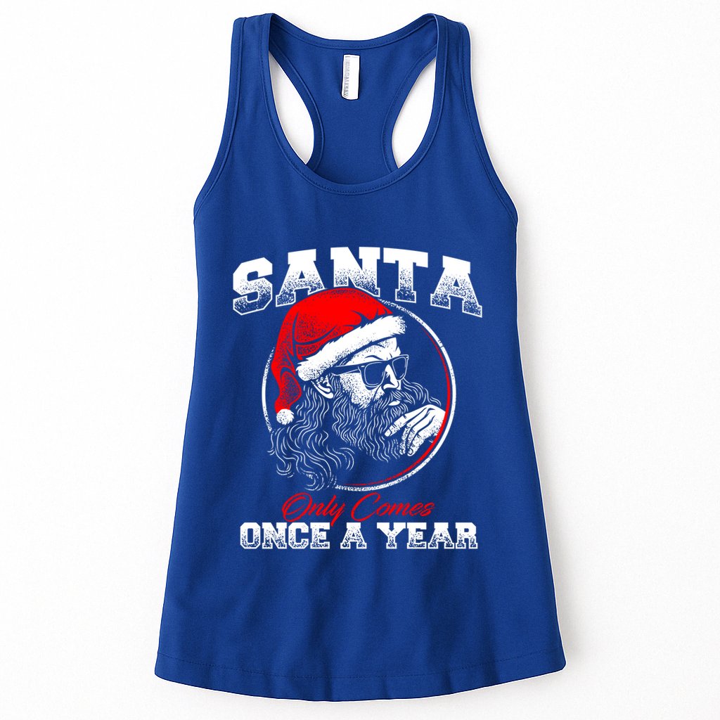 Santa Ony Comes Once A Year Naughty Santa Claus Dirty Joke Gift Womens Tank Top
