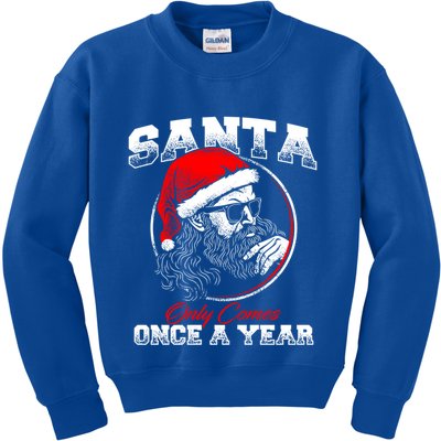 Santa Ony Comes Once A Year Naughty Santa Claus Dirty Joke Gift Kids Sweatshirt