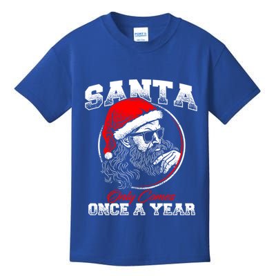 Santa Ony Comes Once A Year Naughty Santa Claus Dirty Joke Gift Kids T-Shirt
