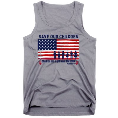 Save Our Children Are Gift From The Lord Freedom USA Flag Tank Top