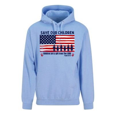 Save Our Children Are Gift From The Lord Freedom USA Flag Unisex Surf Hoodie