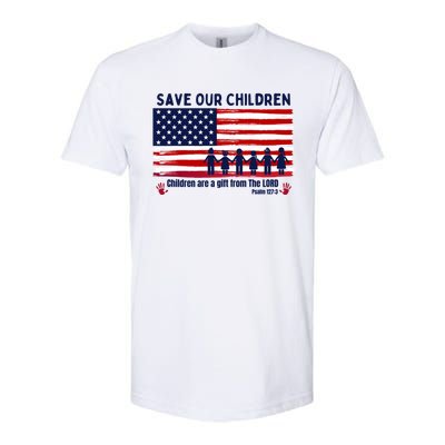 Save Our Children Are Gift From The Lord Freedom USA Flag Softstyle® CVC T-Shirt