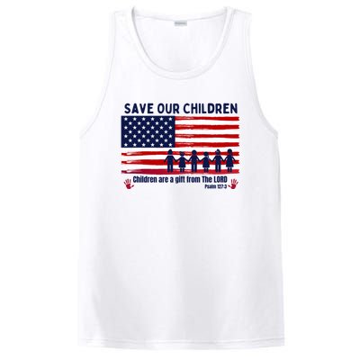 Save Our Children Are Gift From The Lord Freedom USA Flag PosiCharge Competitor Tank