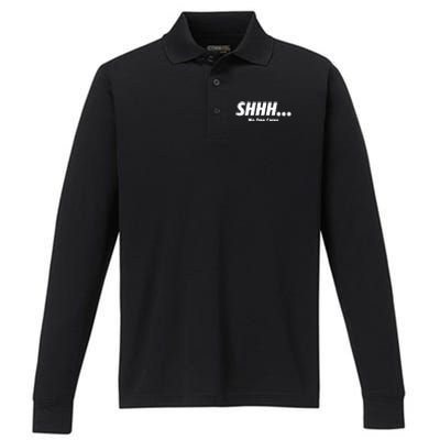 SHHH...No One Cares Performance Long Sleeve Polo