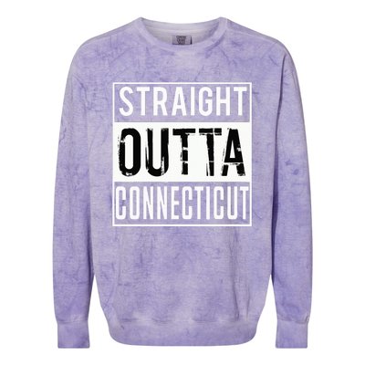 Straight Outta Connecticut Connecticut Colorblast Crewneck Sweatshirt